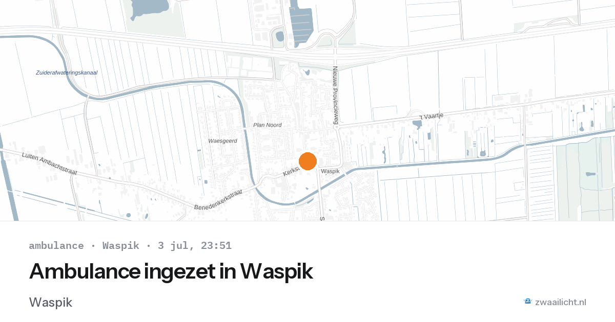 Ambulance ingezet in Waspik — 3 jul 2026