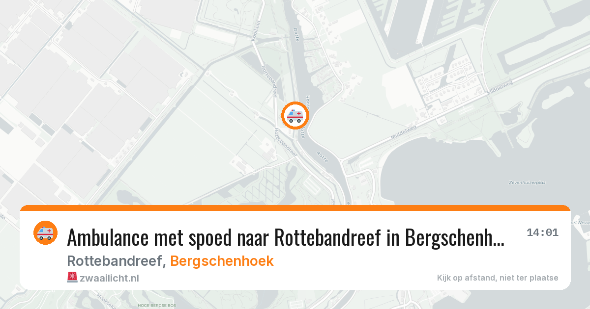 Ambulance met spoed naar Rottebandreef in Bergschenhoek — 7 aug 2026