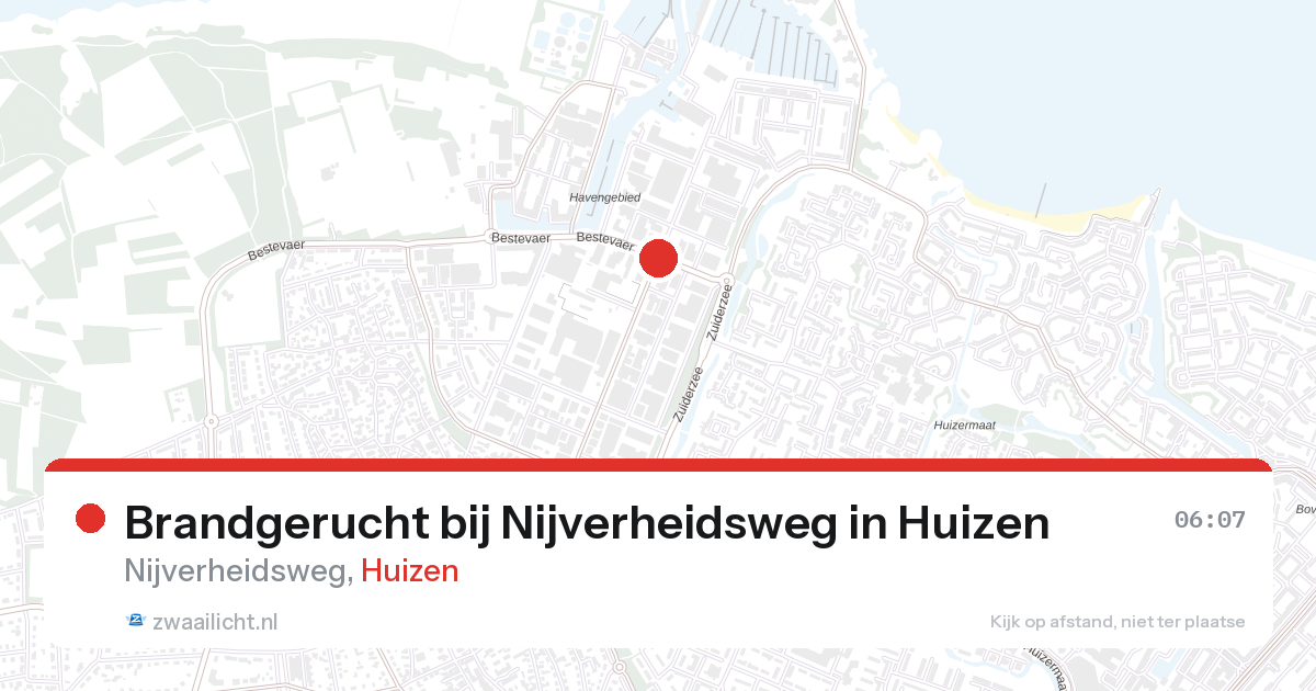 Brandgerucht bij Nijverheidsweg in Huizen — 28 apr 2026