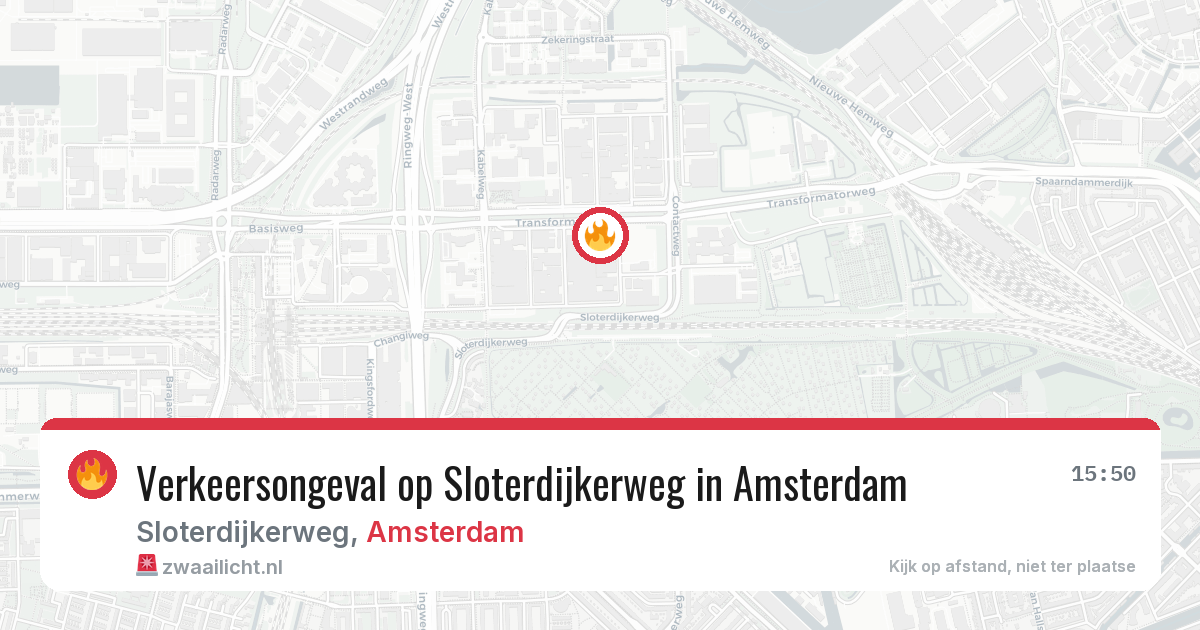 Verkeersongeval op Sloterdijkerweg in Amsterdam — 15 jul 2026