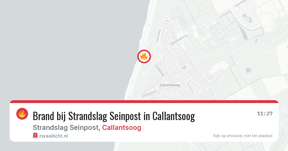 Brand bij Strandslag Seinpost in Callantsoog — 8 aug 2026