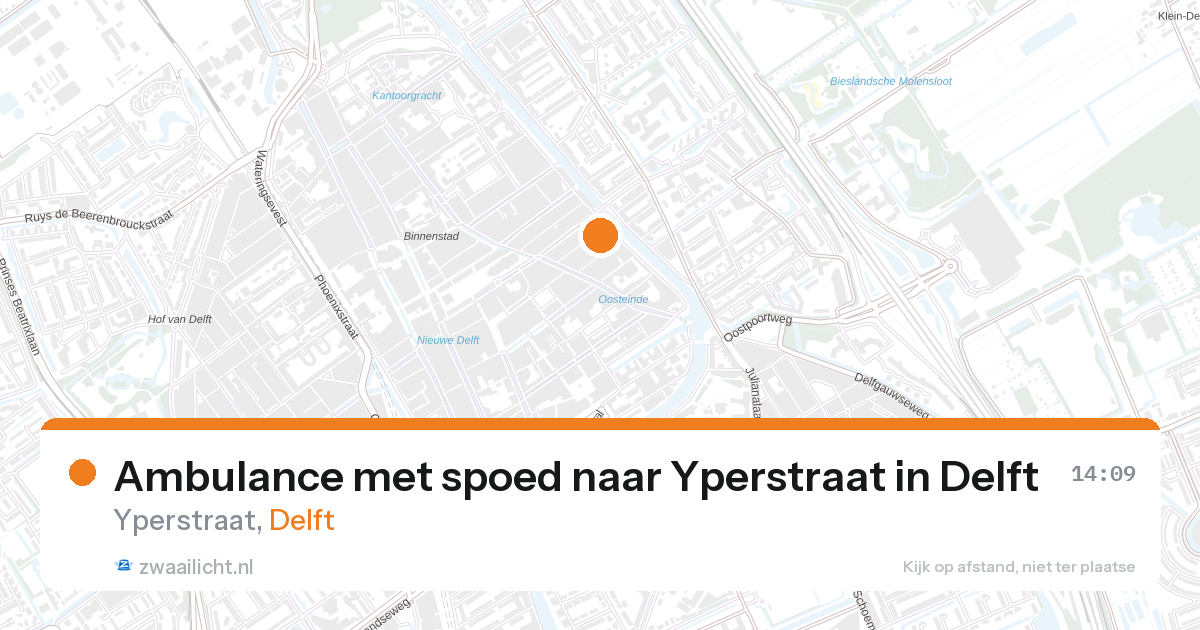 Ambulance met spoed naar Yperstraat in Delft — 27 aug 2026