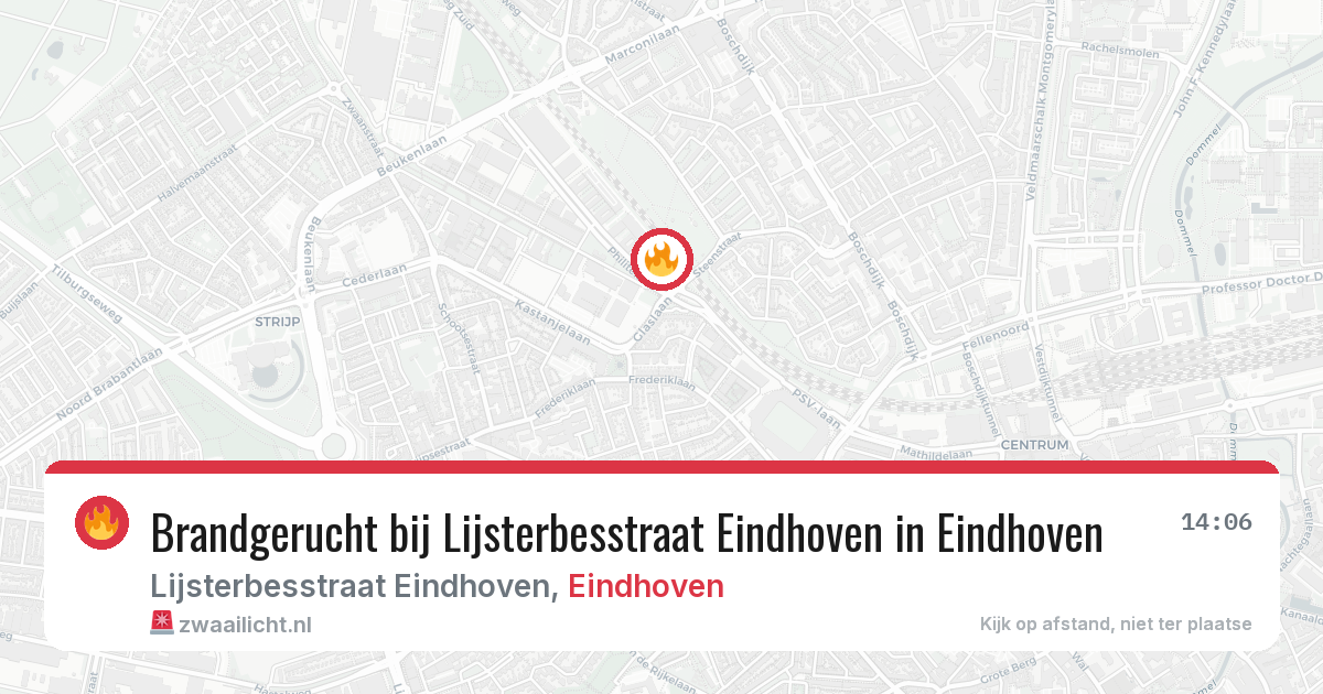 Brandgerucht bij Lijsterbesstraat Eindhoven in Eindhoven — 29 jul 2026