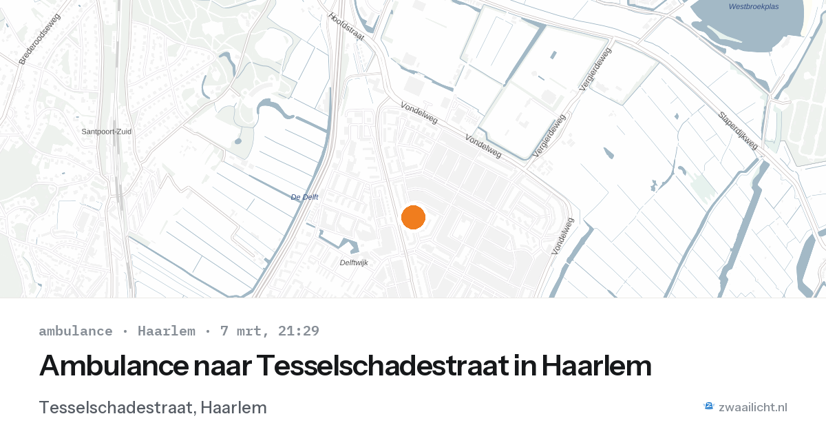 Ambulance naar Tesselschadestraat in Haarlem — 7 mrt 2026