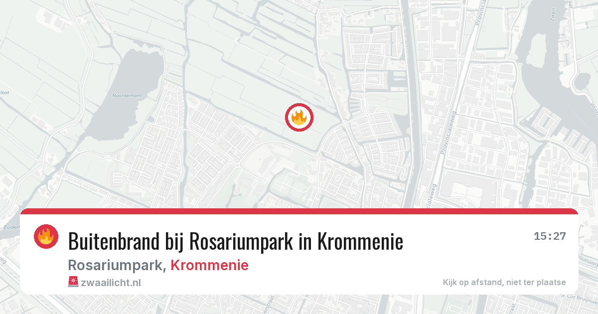 Buitenbrand bij Rosariumpark in Krommenie — 10 apr 2026