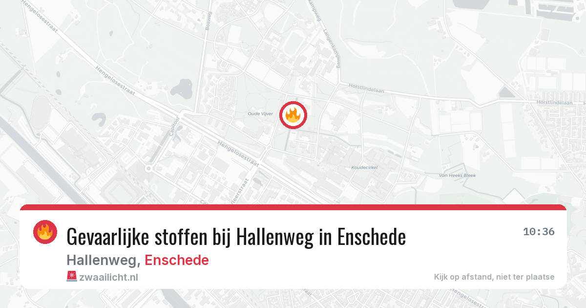 Gevaarlijke stoffen bij Hallenweg in Enschede — 15 jun 2026