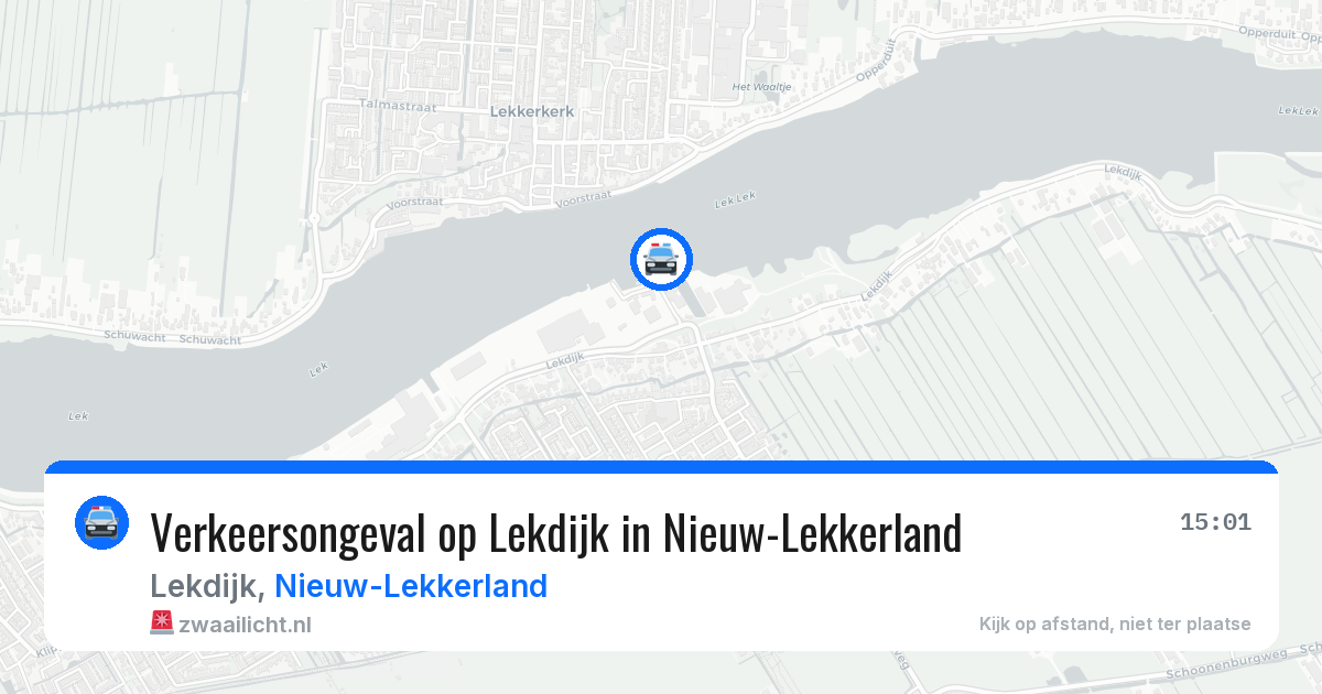 Verkeersongeval op Lekdijk in Nieuw-Lekkerland — 30 mrt 2026