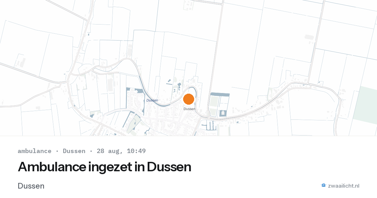 Ambulance ingezet in Dussen — 28 aug 2026