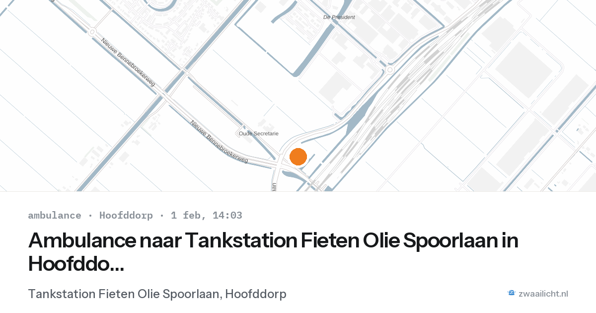 Ambulance naar Tankstation Fieten Olie Spoorlaan in Hoofddorp — 1 feb 2026