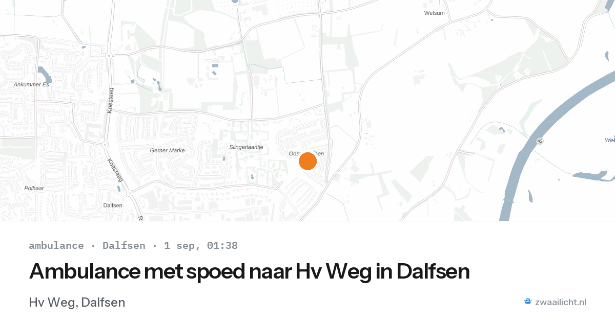 Ambulance met spoed naar Hv Weg in Dalfsen — 31 aug 2026