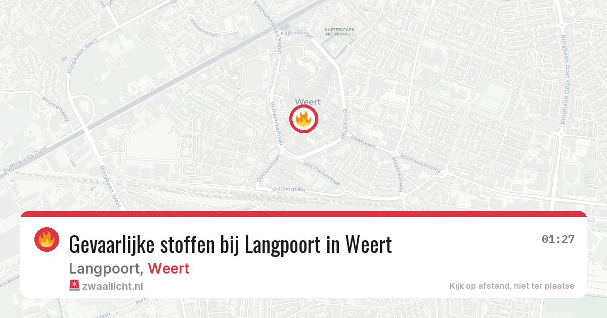 Gevaarlijke stoffen bij Langpoort in Weert — 10 apr 2026