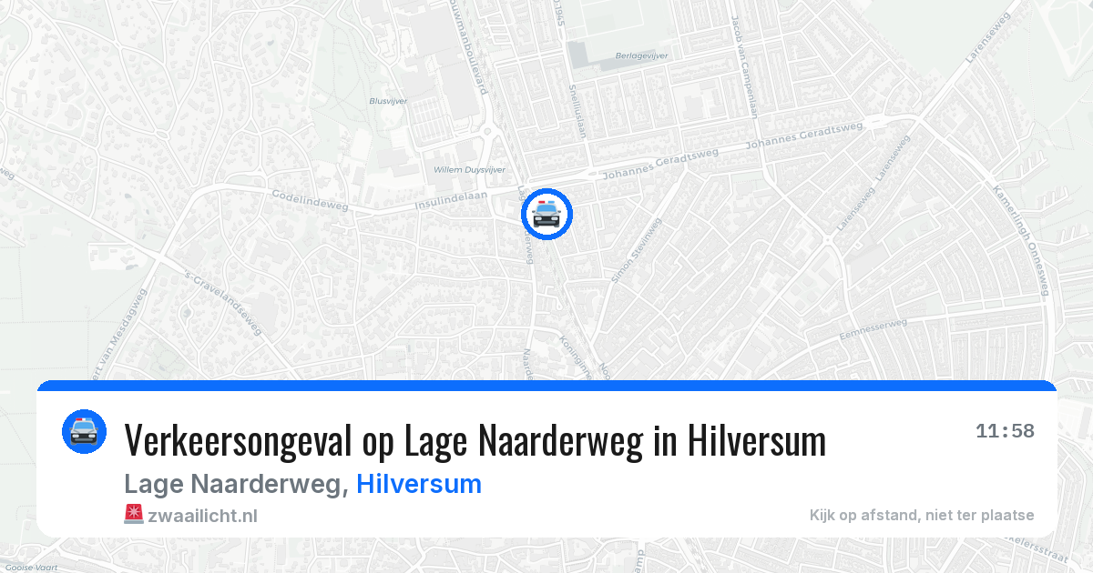Verkeersongeval op Lage Naarderweg in Hilversum — 9 mei 2026