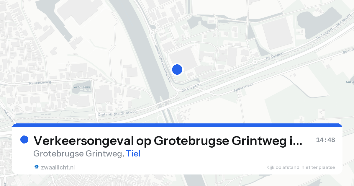 Verkeersongeval op Grotebrugse Grintweg in Tiel — 29 apr 2026