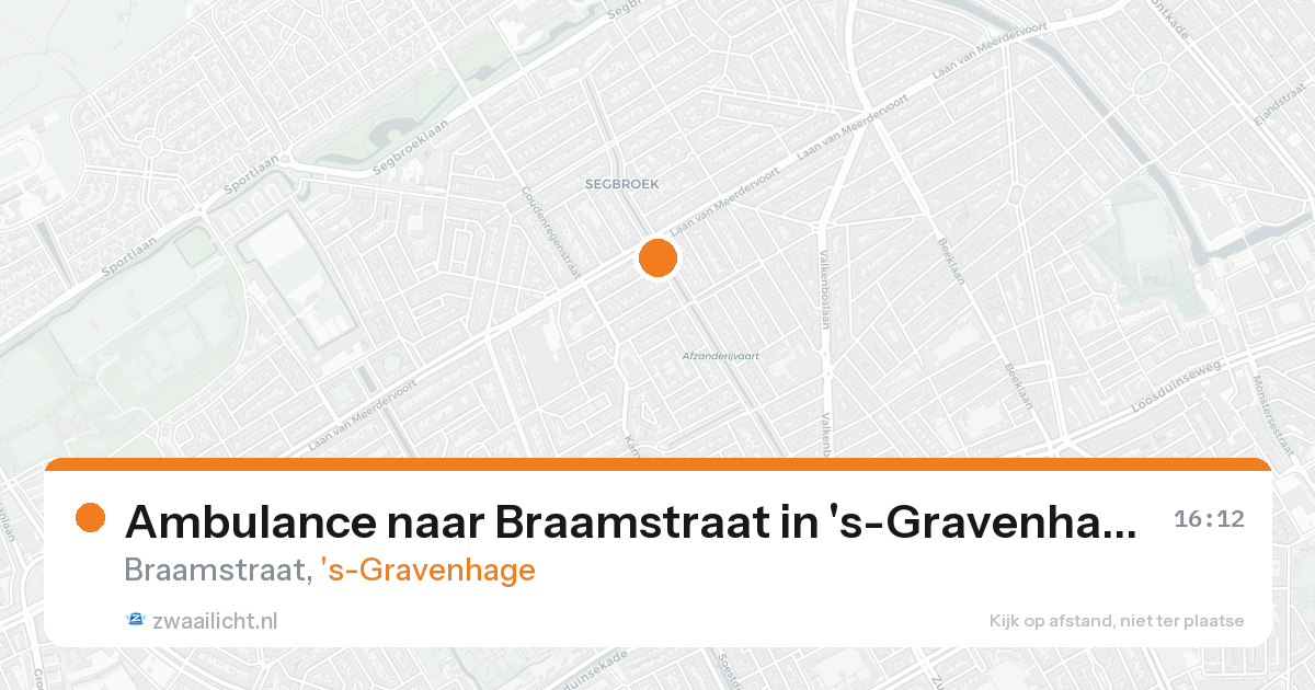 Ambulance naar Braamstraat in 's-Gravenhage — 21 aug 2026