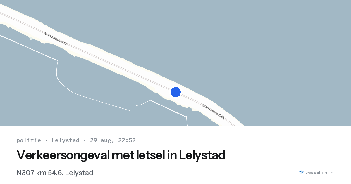 Verkeersongeval met letsel in Lelystad — 29 aug 2026
