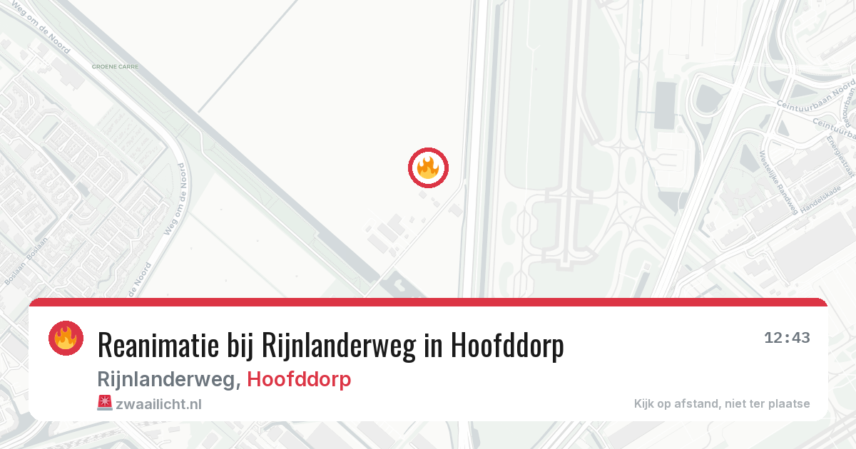Reanimatie bij Rijnlanderweg in Hoofddorp — 25 feb 2026