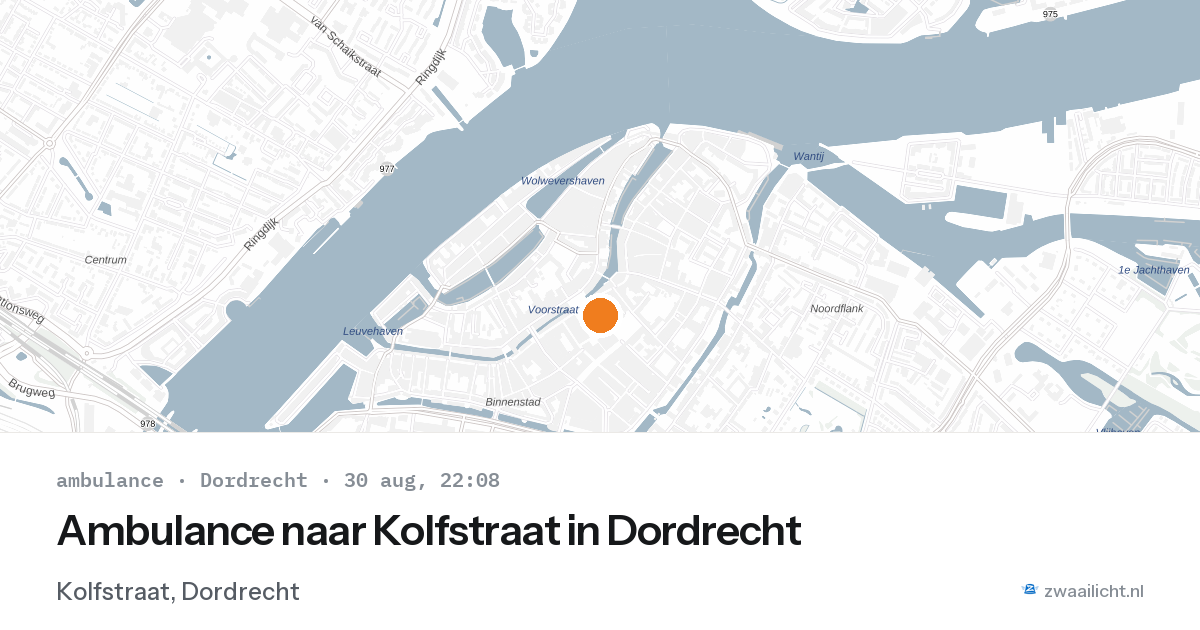 Ambulance naar Kolfstraat in Dordrecht — 30 aug 2026