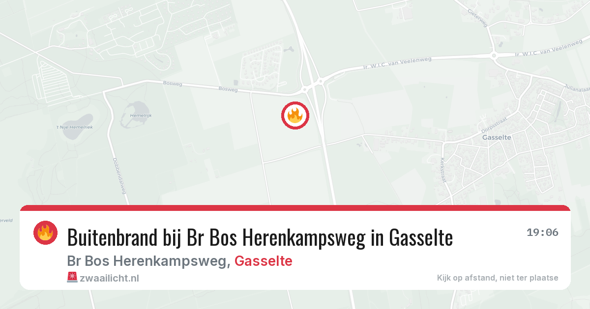 Buitenbrand bij Br Bos Herenkampsweg in Gasselte — 13 aug 2026