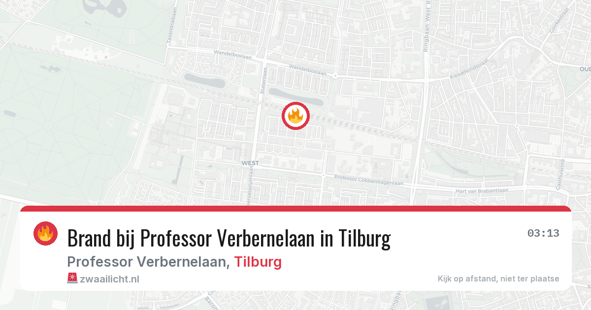 Brand bij Professor Verbernelaan in Tilburg — 21 jun 2026