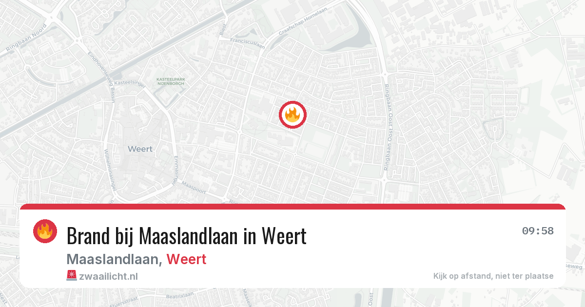 Brand bij Maaslandlaan in Weert — 30 jun 2026