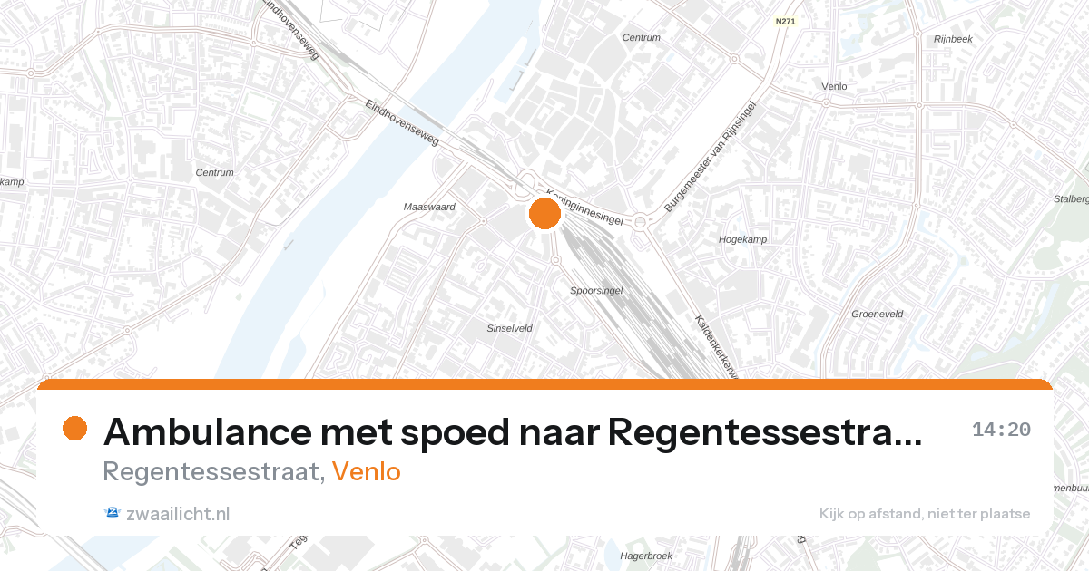 Ambulance met spoed naar Regentessestraat in Venlo — 16 aug 2026