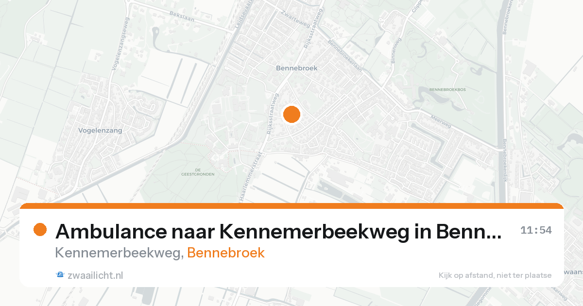 Ambulance naar Kennemerbeekweg in Bennebroek — 16 aug 2026