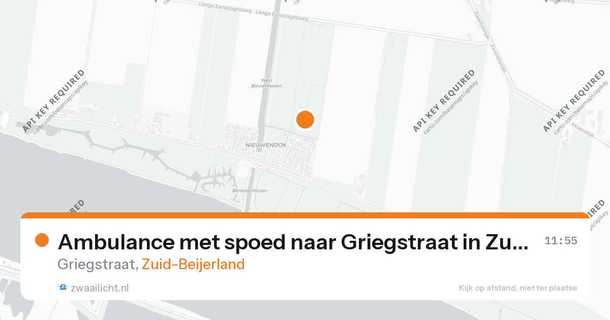 Ambulance met spoed naar Griegstraat in Zuid-Beijerland — 26 aug 2026