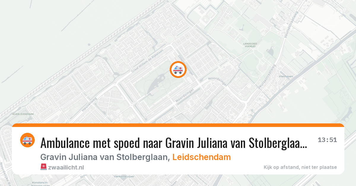 Ambulance met spoed naar Gravin Juliana van Stolberglaan in Leidschendam — 14 aug 2026