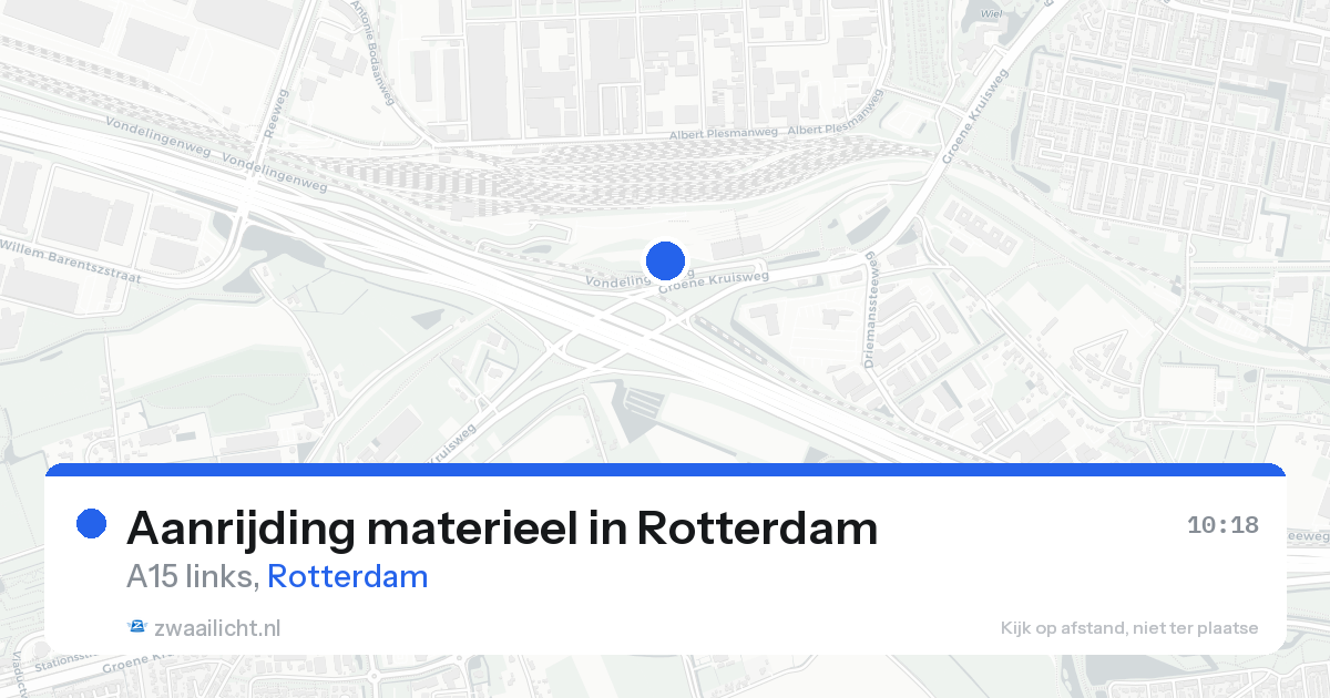 Aanrijding materieel in Rotterdam — 15 aug 2026