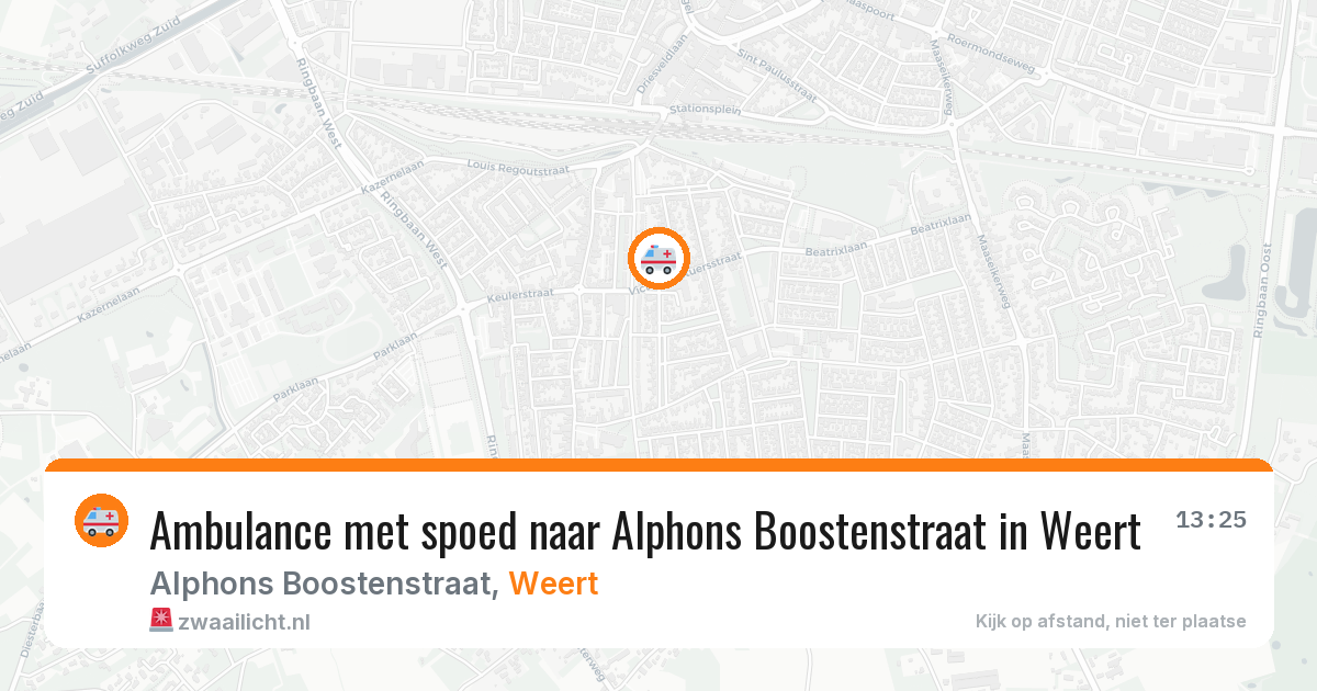 Ambulance met spoed naar Alphons Boostenstraat in Weert — 23 jun 2026