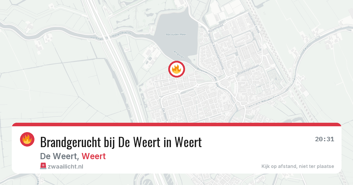Brandgerucht bij De Weert in Weert — 1 jul 2026