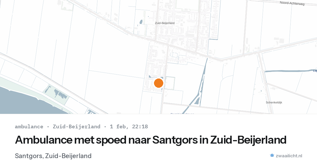 Ambulance met spoed naar Santgors in Zuid-Beijerland — 1 feb 2026