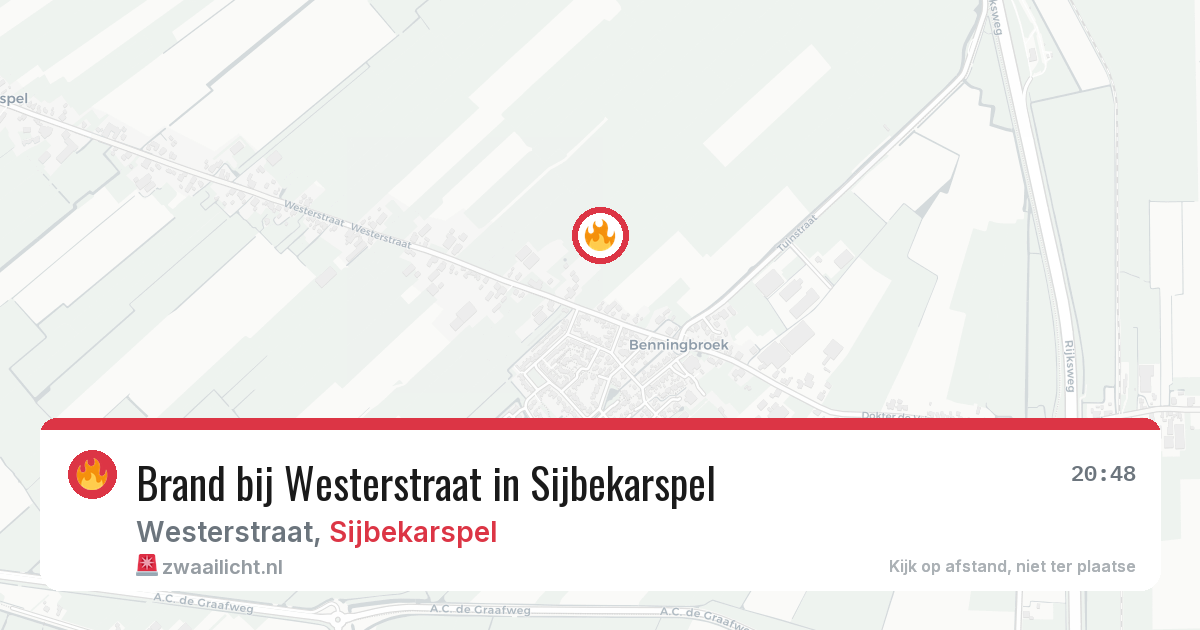 Brand bij Westerstraat in Sijbekarspel — 14 mrt 2026
