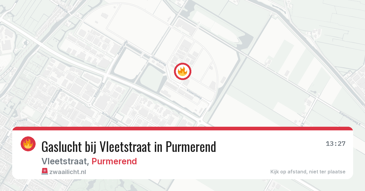 Gaslucht bij Vleetstraat in Purmerend — 5 aug 2026
