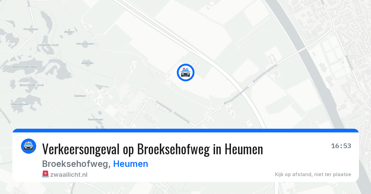 Verkeersongeval op Broeksehofweg in Heumen — 25 apr 2026