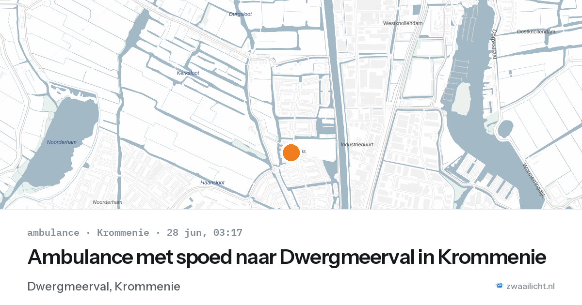 Ambulance met spoed naar Dwergmeerval in Krommenie — 28 jun 2026