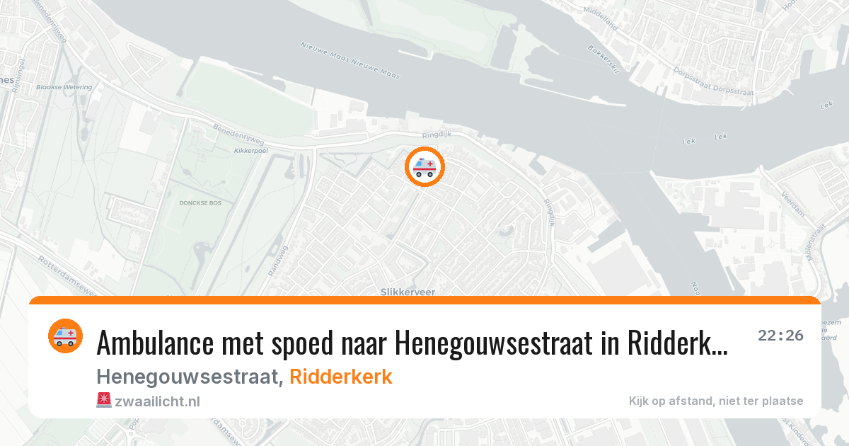 Ambulance met spoed naar Henegouwsestraat in Ridderkerk — 12 jun 2026