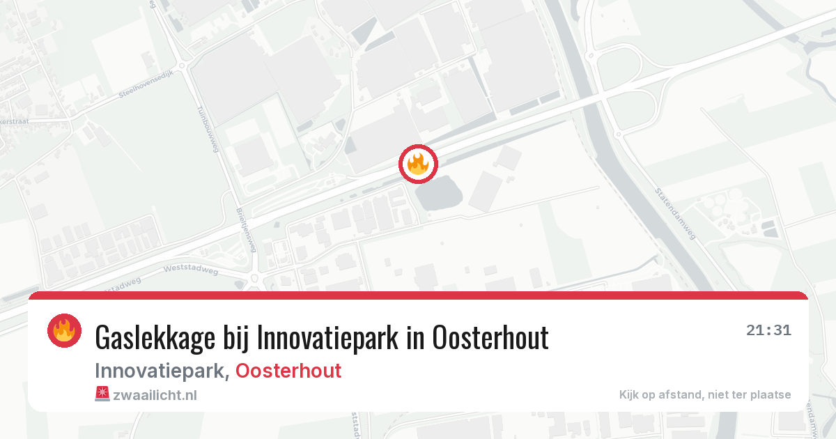 Gaslekkage bij Innovatiepark in Oosterhout — 19 mrt 2026