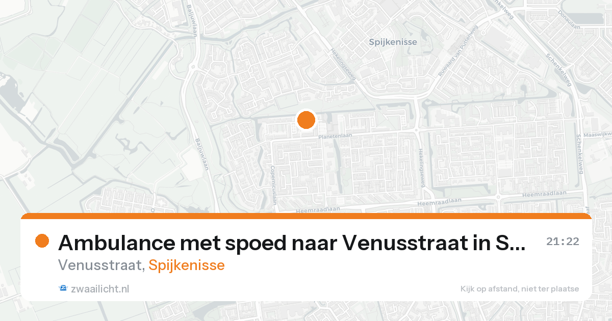 Ambulance met spoed naar Venusstraat in Spijkenisse — 16 aug 2026