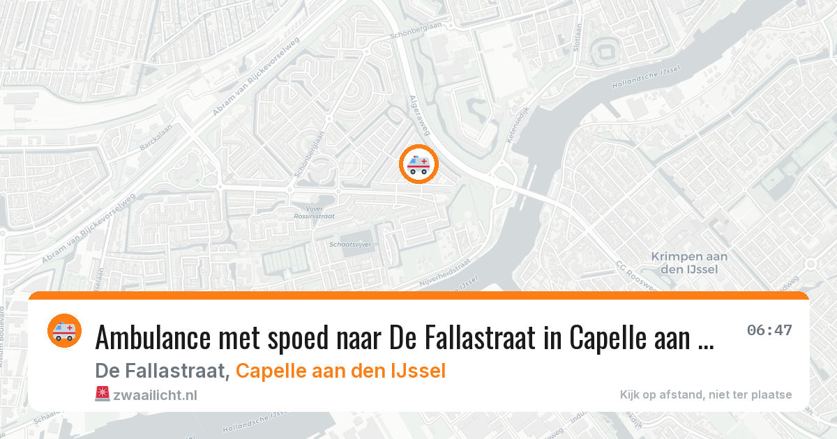 Ambulance met spoed naar De Fallastraat in Capelle aan den IJssel — 4 aug 2026