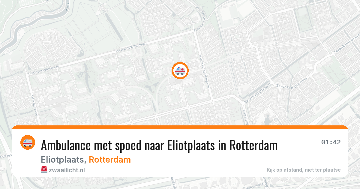 Ambulance met spoed naar Eliotplaats in Rotterdam — 4 aug 2026