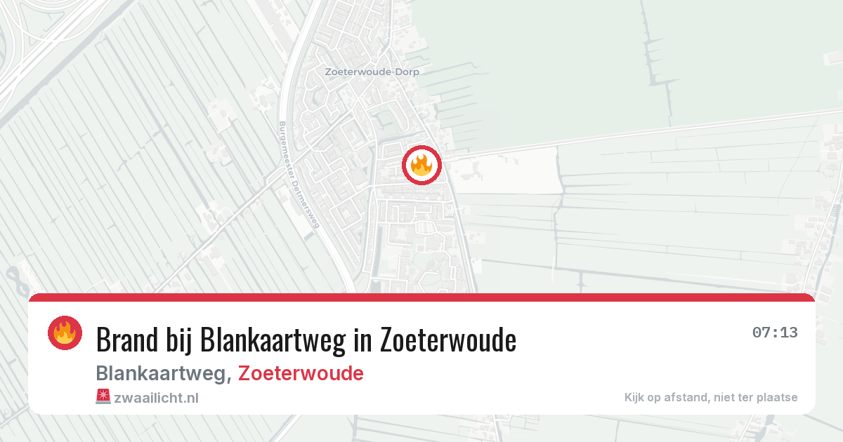 Brand bij Blankaartweg in Zoeterwoude — 27 jun 2026