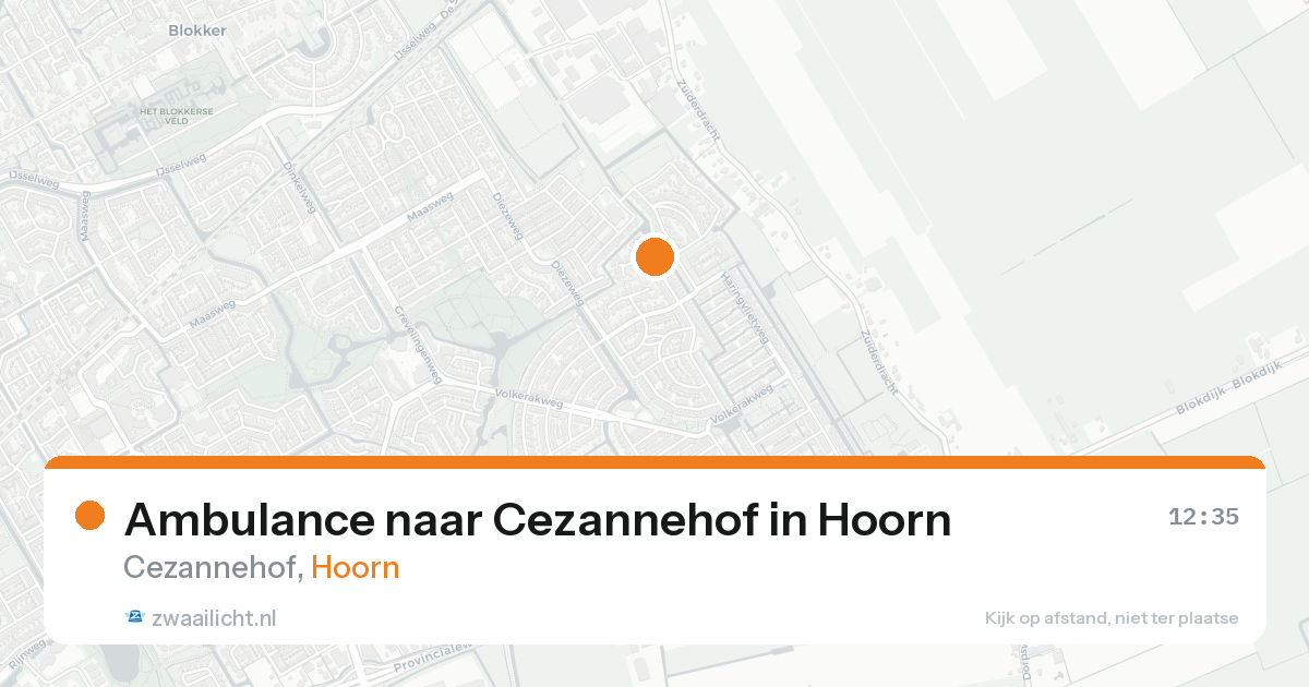 Ambulance naar Cezannehof in Hoorn — 18 aug 2026