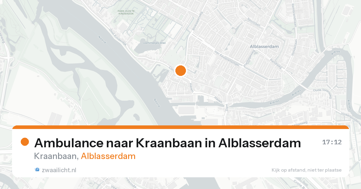 Ambulance naar Kraanbaan in Alblasserdam — 20 aug 2026