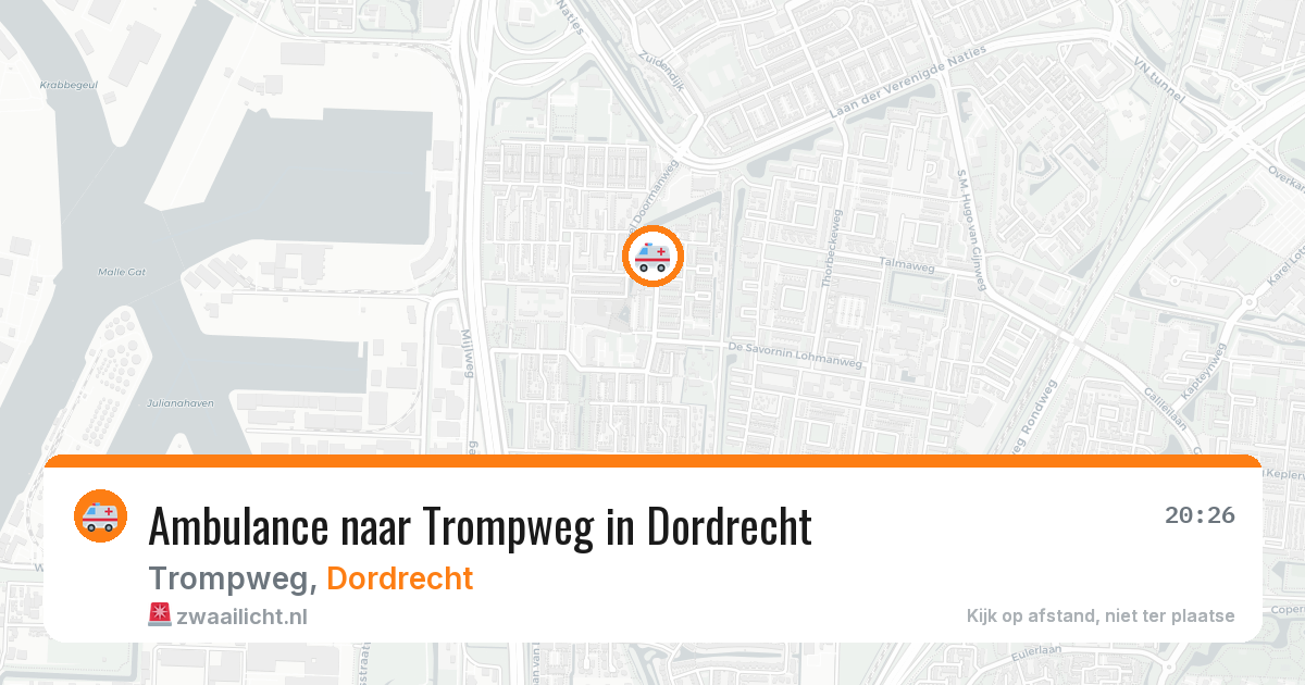 Ambulance naar Trompweg in Dordrecht — 12 aug 2026