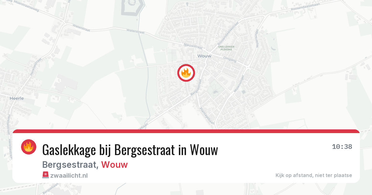 Gaslekkage bij Bergsestraat in Wouw — 1 apr 2026