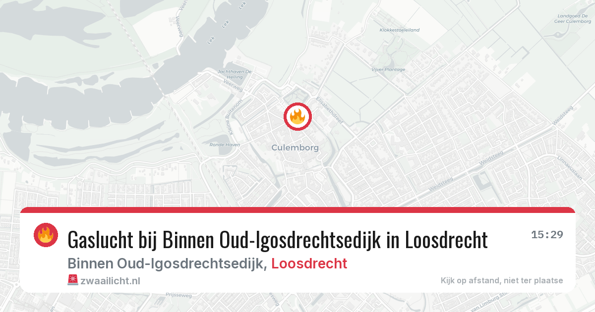 Gaslucht bij Binnen Oud-lgosdrechtsedijk in Loosdrecht — 8 jun 2026