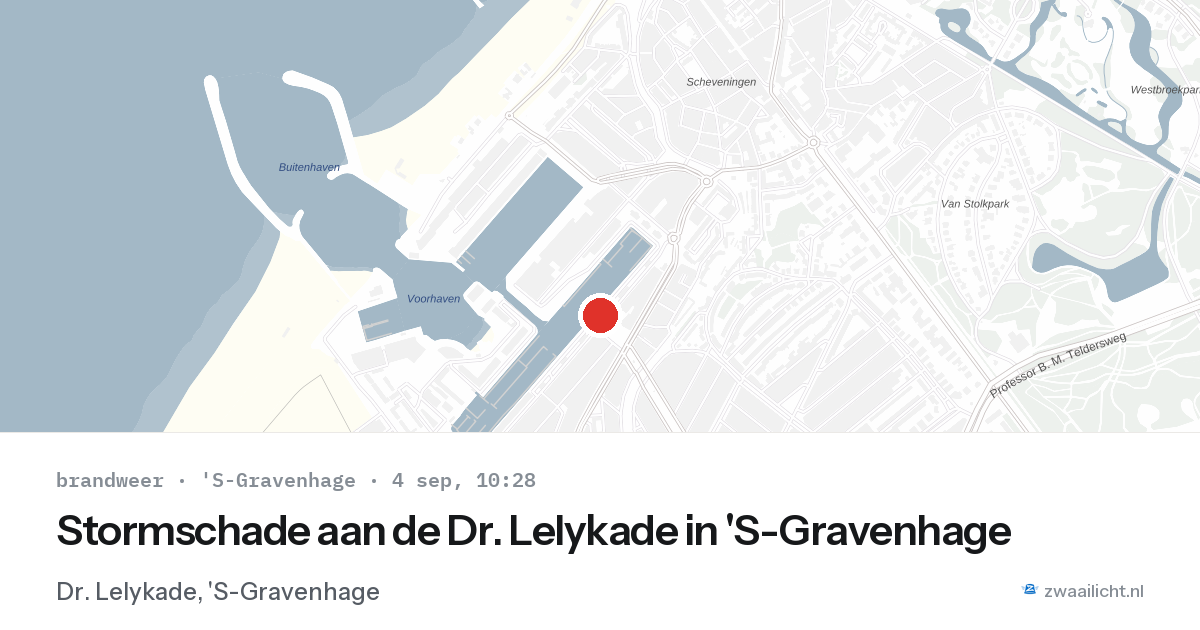 Stormschade aan de Dr. Lelykade in 'S-Gravenhage — 4 sep 2026