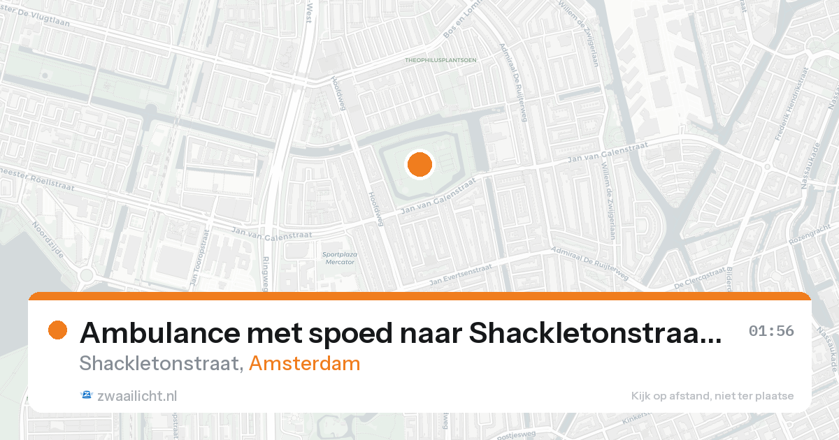 Ambulance met spoed naar Shackletonstraat in Amsterdam — 19 aug 2026