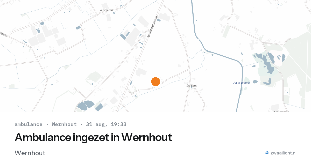 Ambulance ingezet in Wernhout — 31 aug 2026